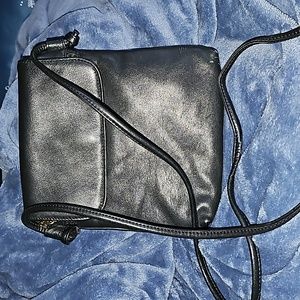 GIANNI BERNINI black leather crossbody